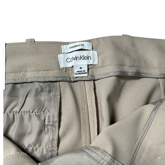 NWT Calvin Klein Modern Fit Suit Pants Size 8 Safari Khaki Trousers Gold Buttons - Picture 10 of 13